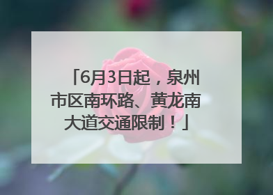 6月3日起，泉州市区南环路、黄龙南大道交通限制！